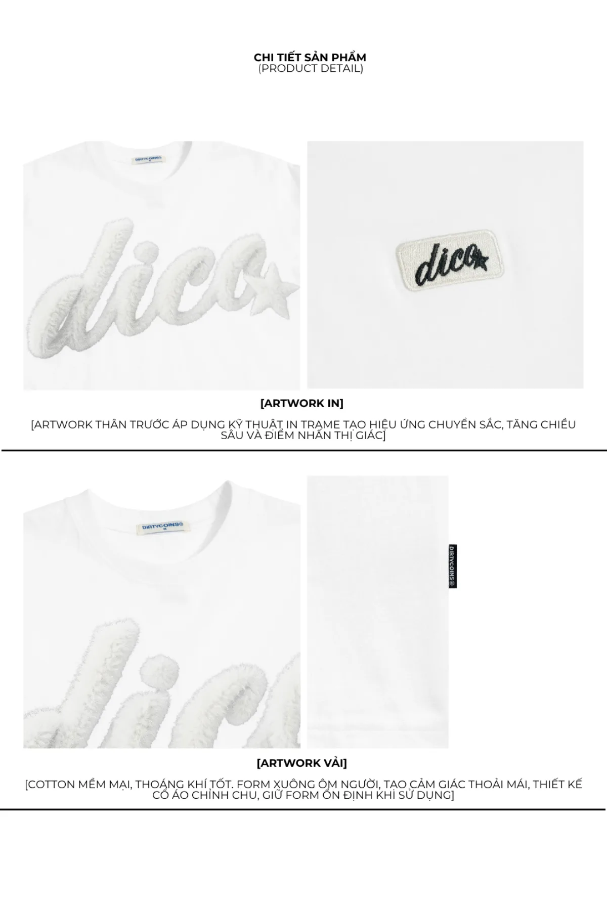 Áo Thun DirtyCoins Regular Dico Fluffy Print