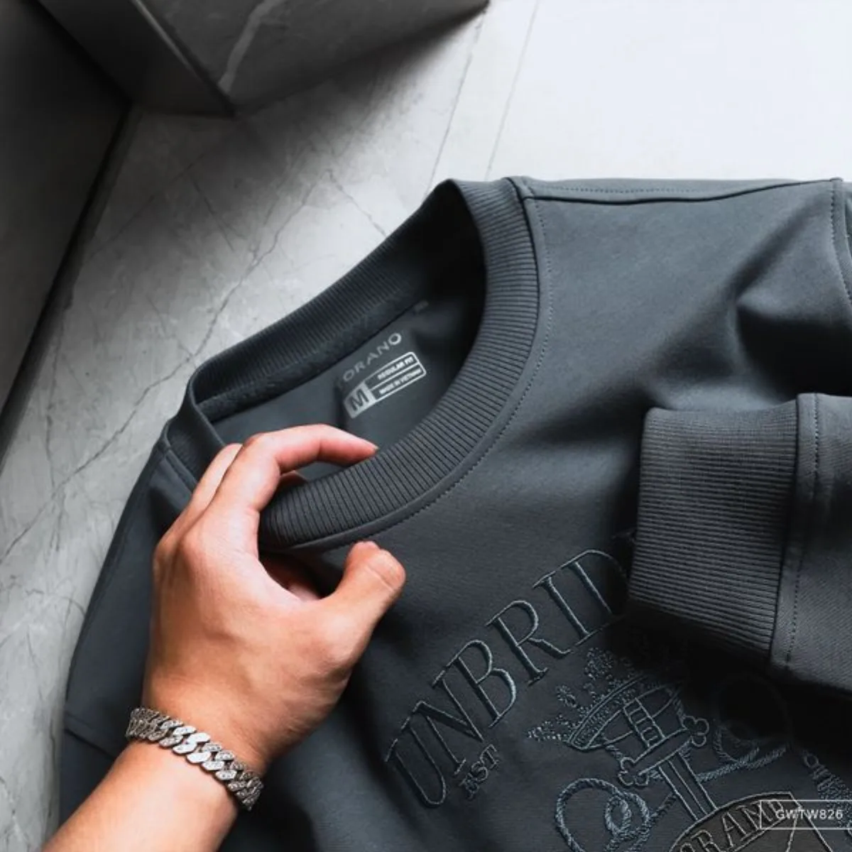 Áo nỉ SWEATSHIRT TORANO họa tiết thêu hình Unbridled ambition ấm áp, phong độ GWTW826