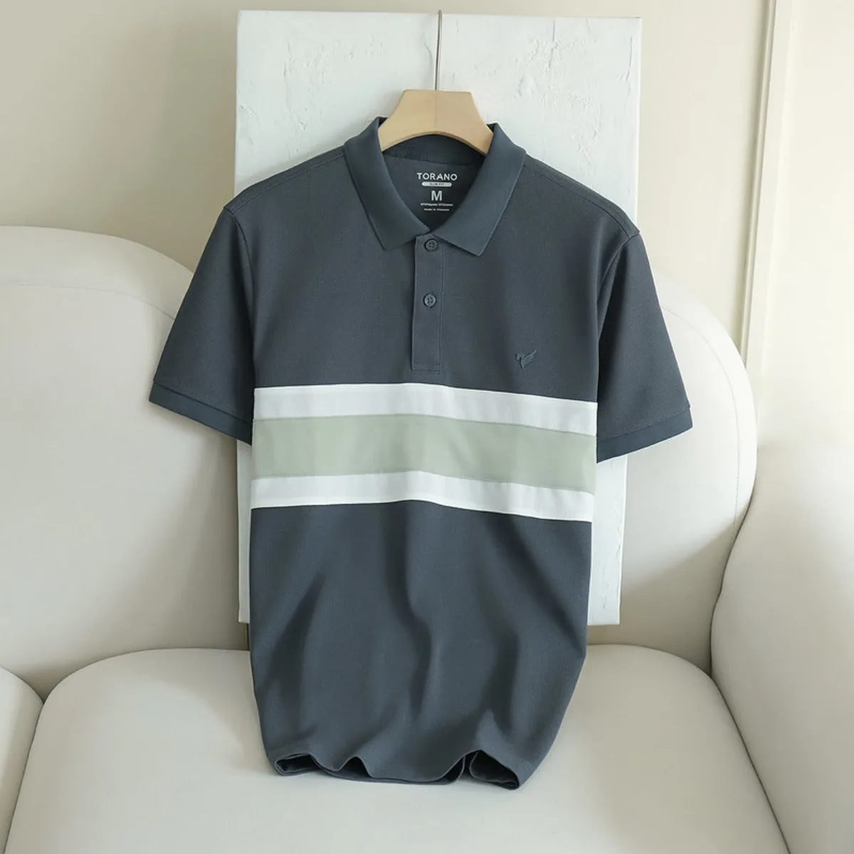 Áo polo nam COLOR-BLOCK POLO TORANO thoáng khí, co giãn tốt, can phối thân phong cách nam tính FSTP022