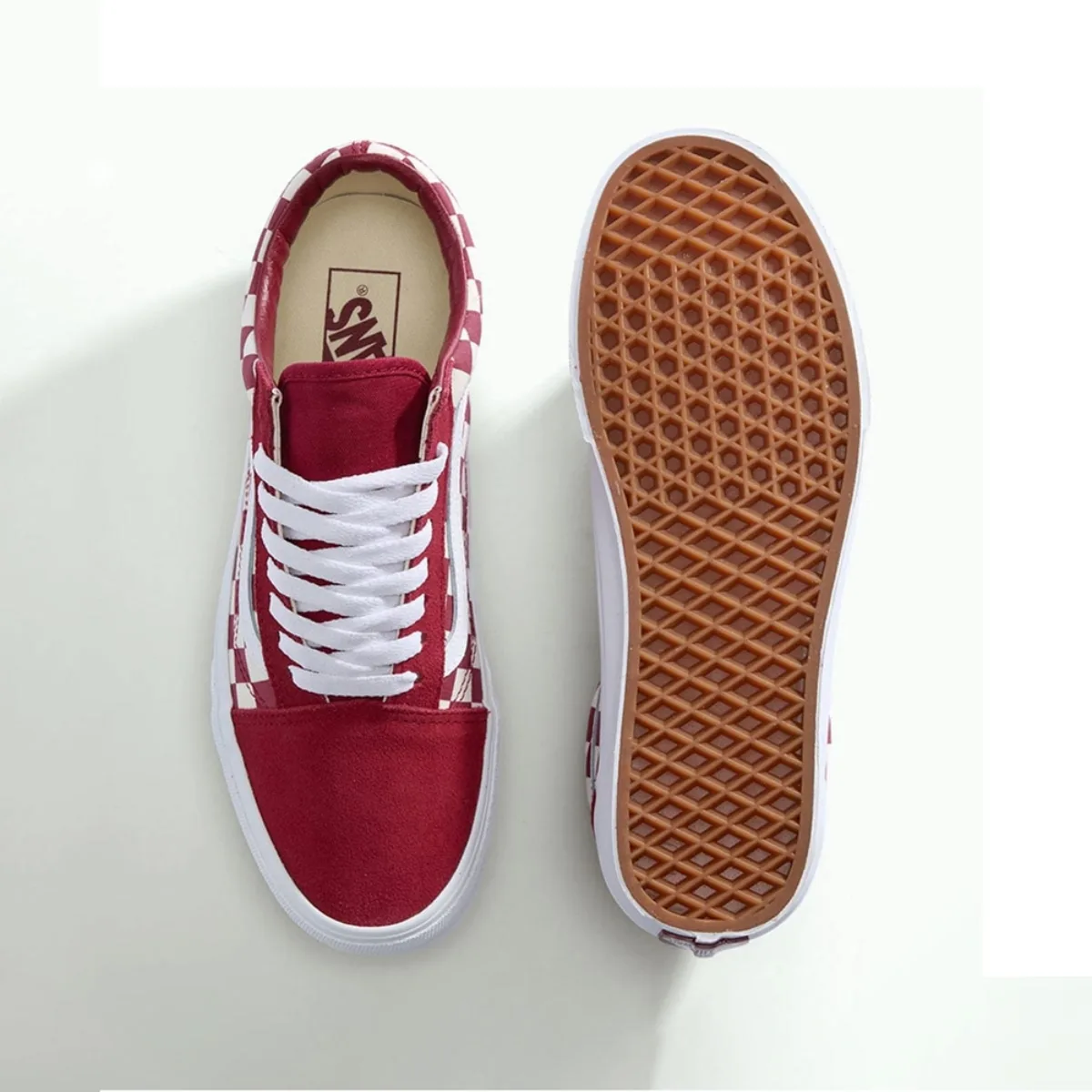 Giày VANS OLD SKOOL CHECKERBOARD RED/WHITE