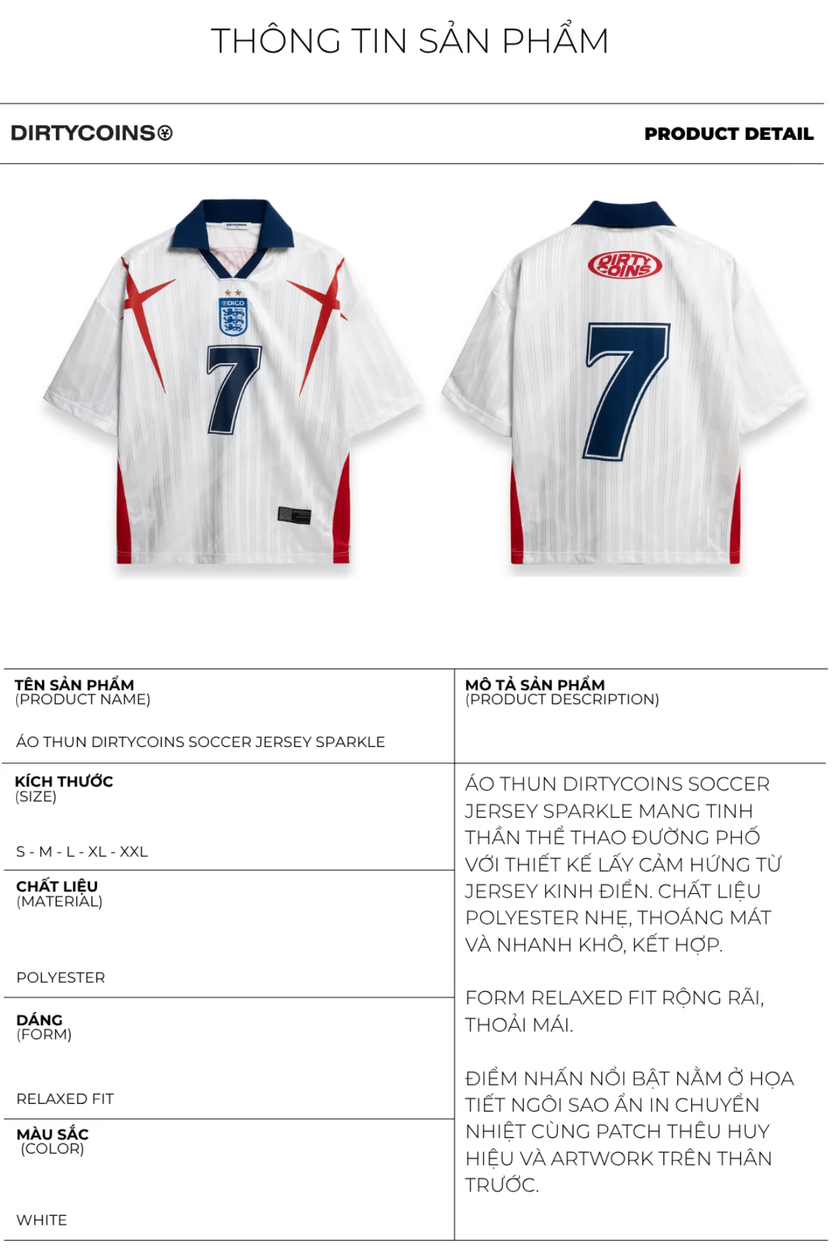Áo Thun DirtyCoins Soccer Jersey Sparkle