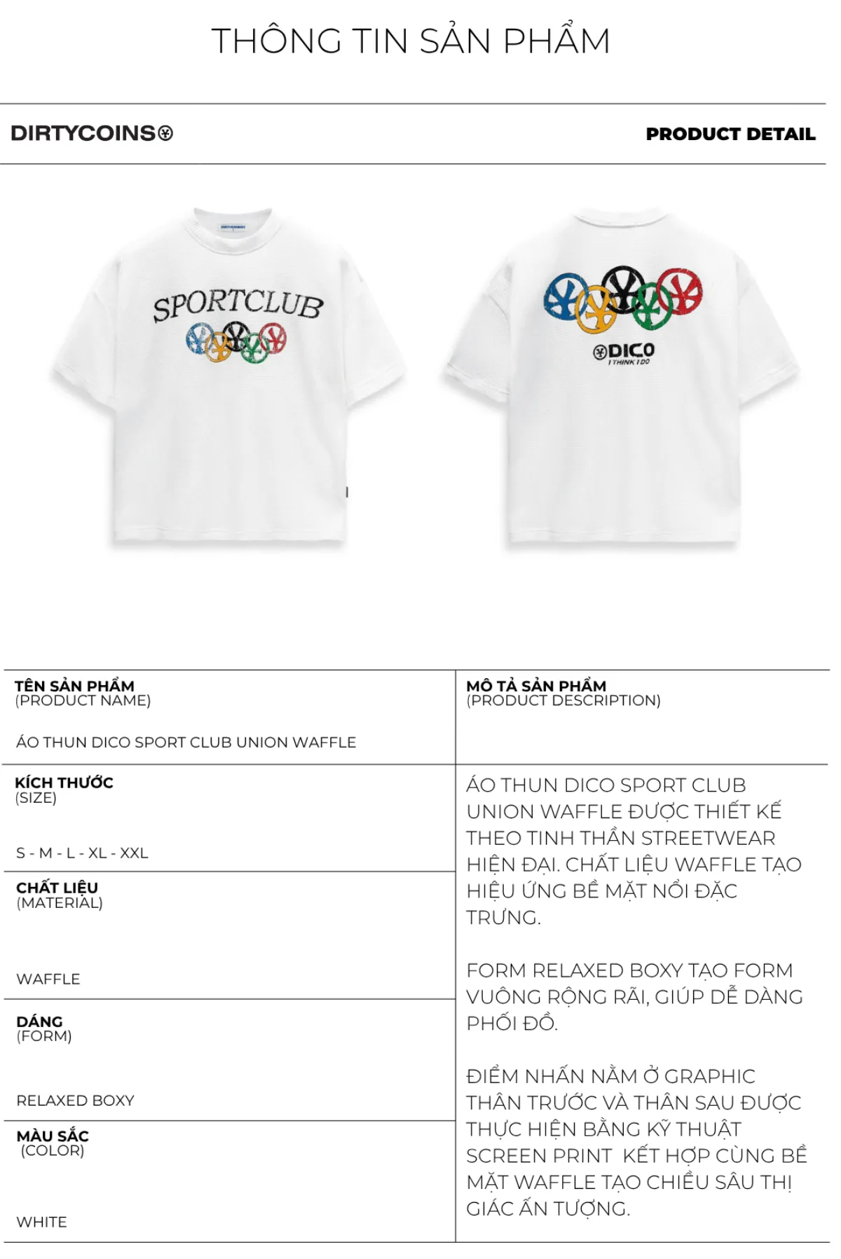 Áo thun DirtyCoins Dico Sport Club Union Waffle