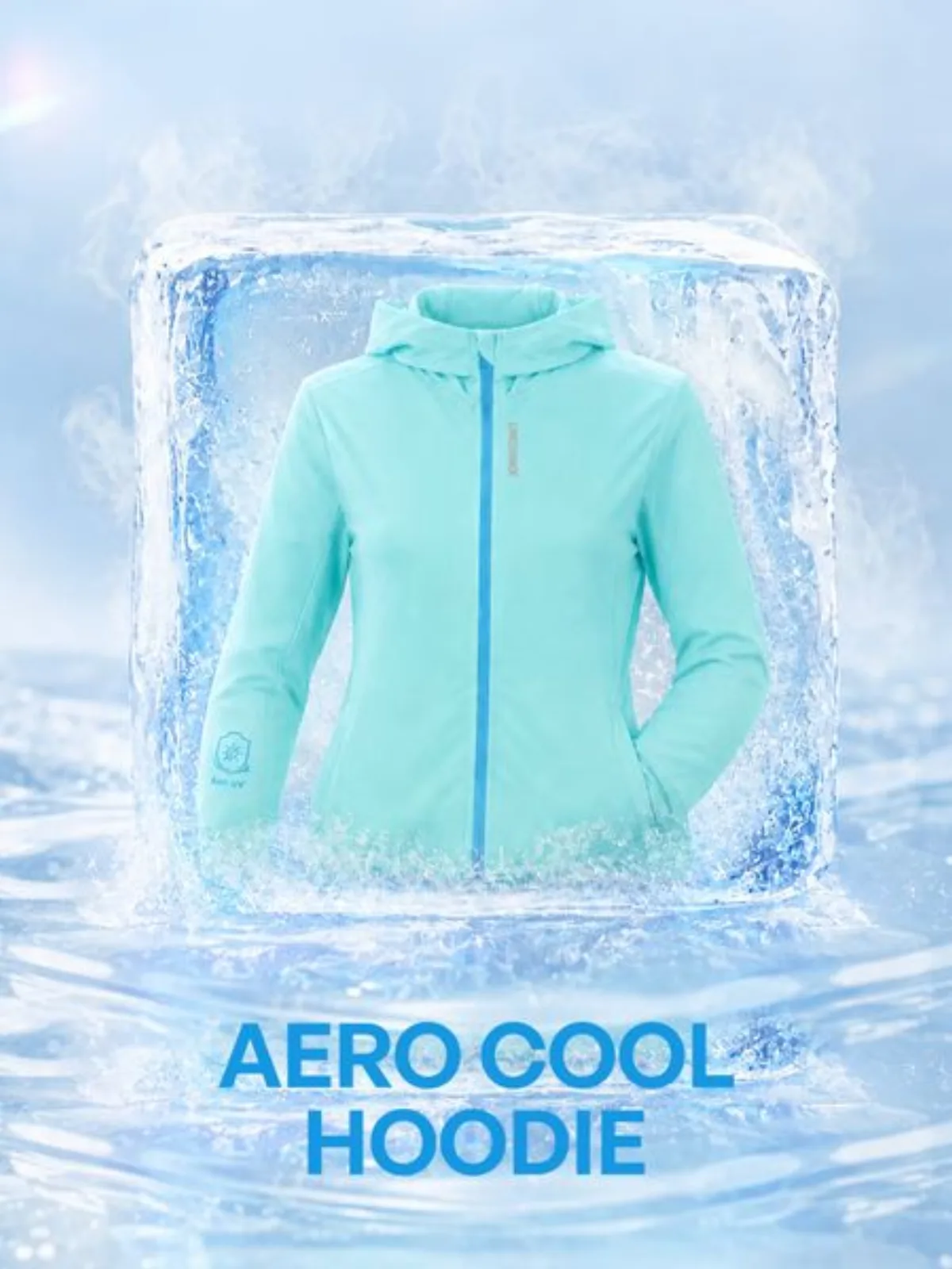 Áo Khoác Nữ Chống Nắng, Chống UV AERO COOL HOODIE Vải Co Giãn LIMEORANGE OO26477101