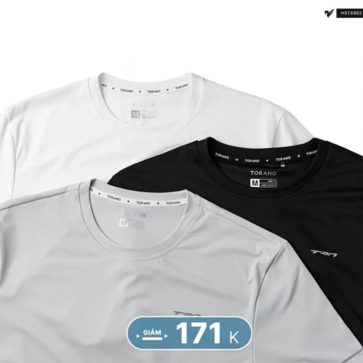 Áo Thun Nam TORANO SMART PACE TEE Trơn In Phản Quang, Co Giãn Thoải Mái, Thấm Hút Mồ Hôi, Siêu Thoáng Khí HSTS902