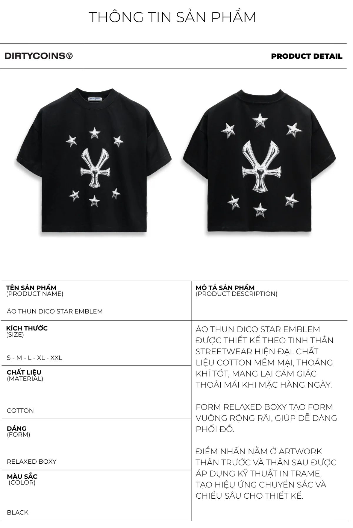 Áo thun DirtyCoins Dico Star Emblem