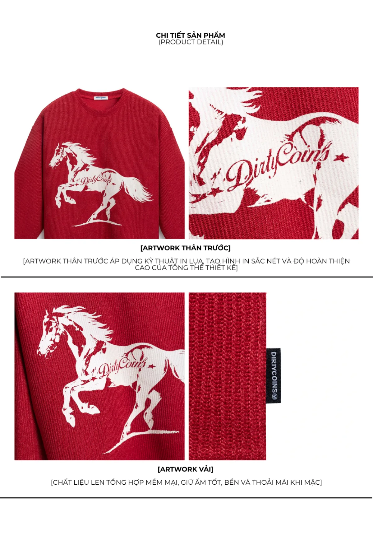 Áo Sweater DirtyCoins Horse Power Knit