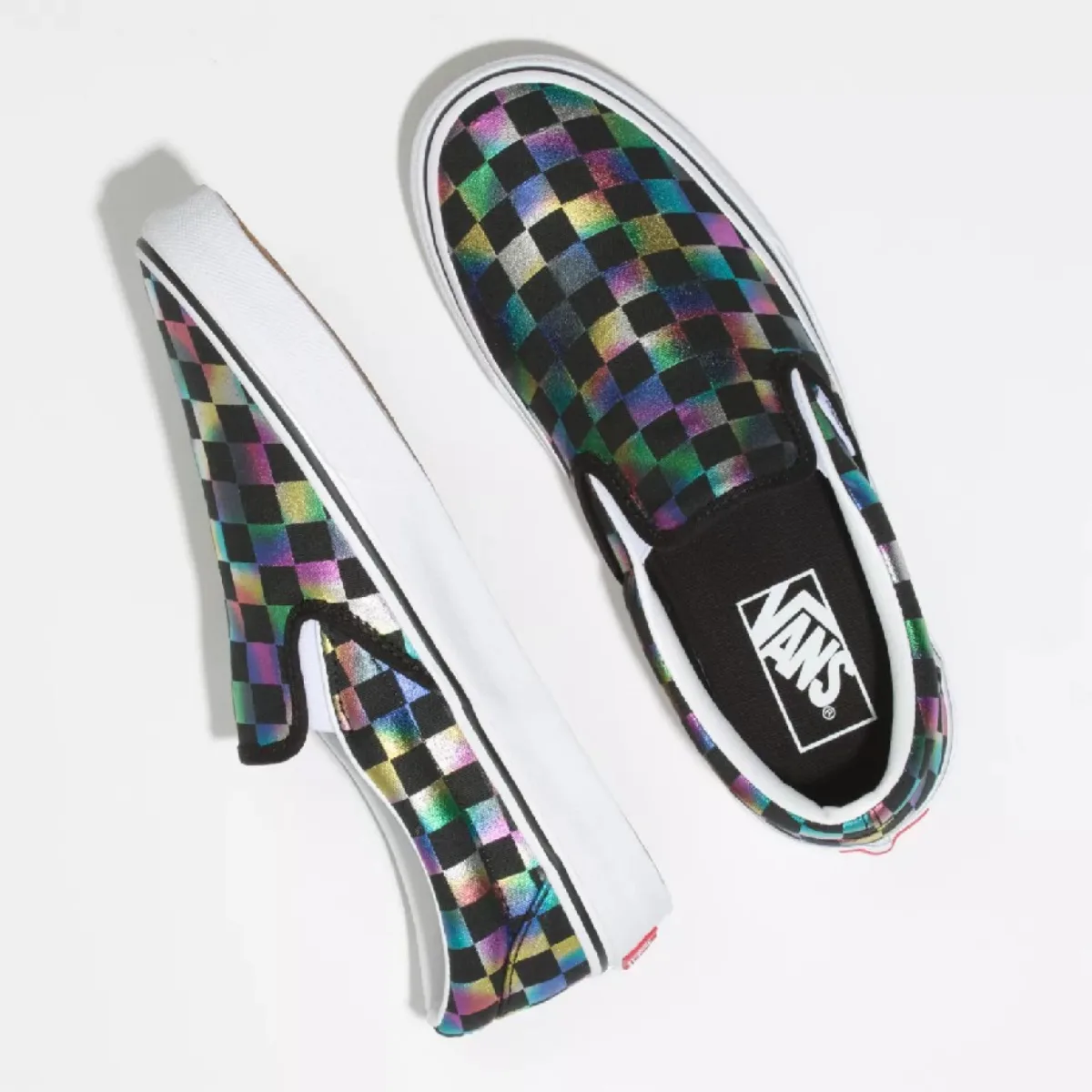 VANS IRIDESCENT CHECK SLIP-ON BLACK
