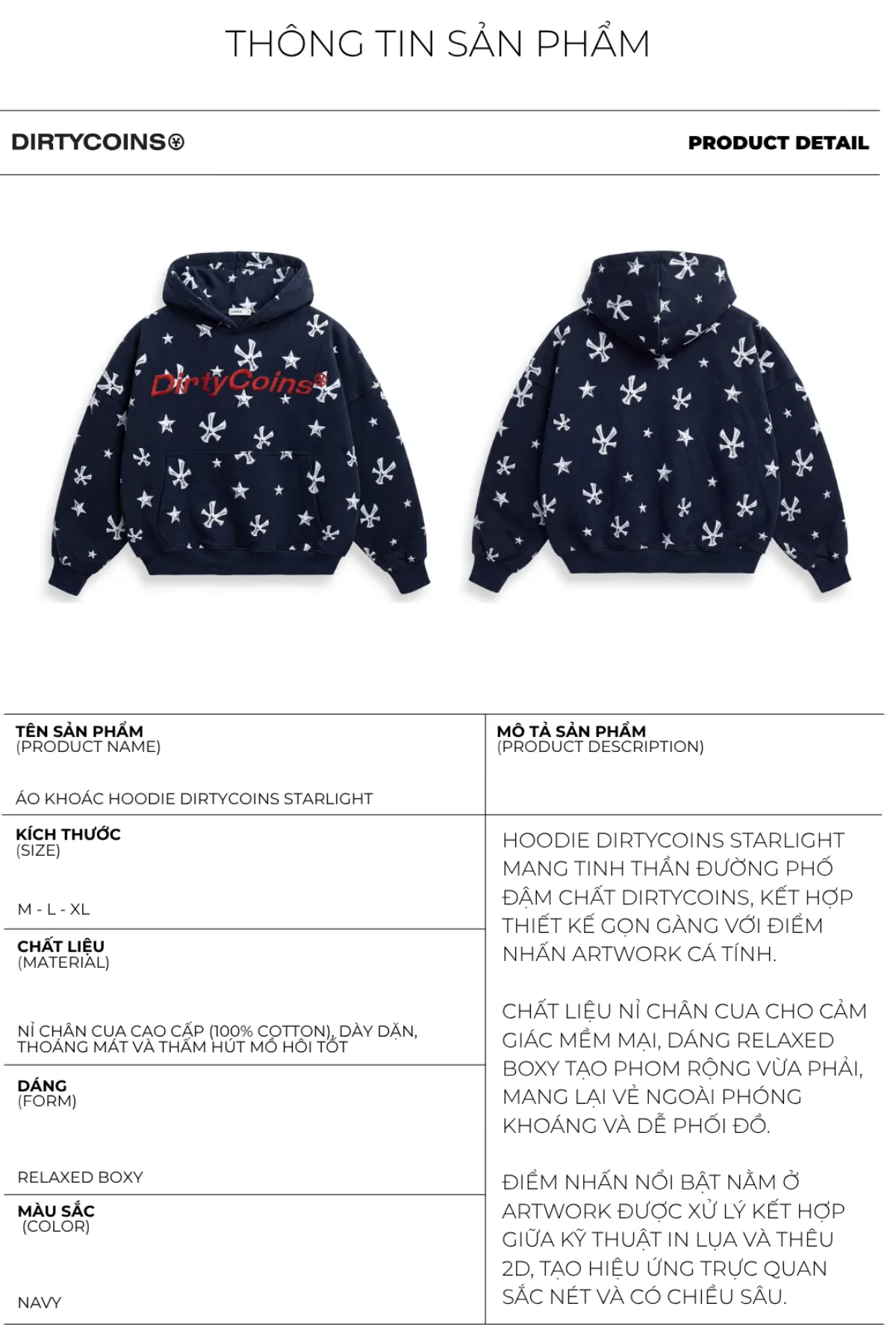 Áo Khoác DirtyCoins Hoodie DirtyCoins Starlight