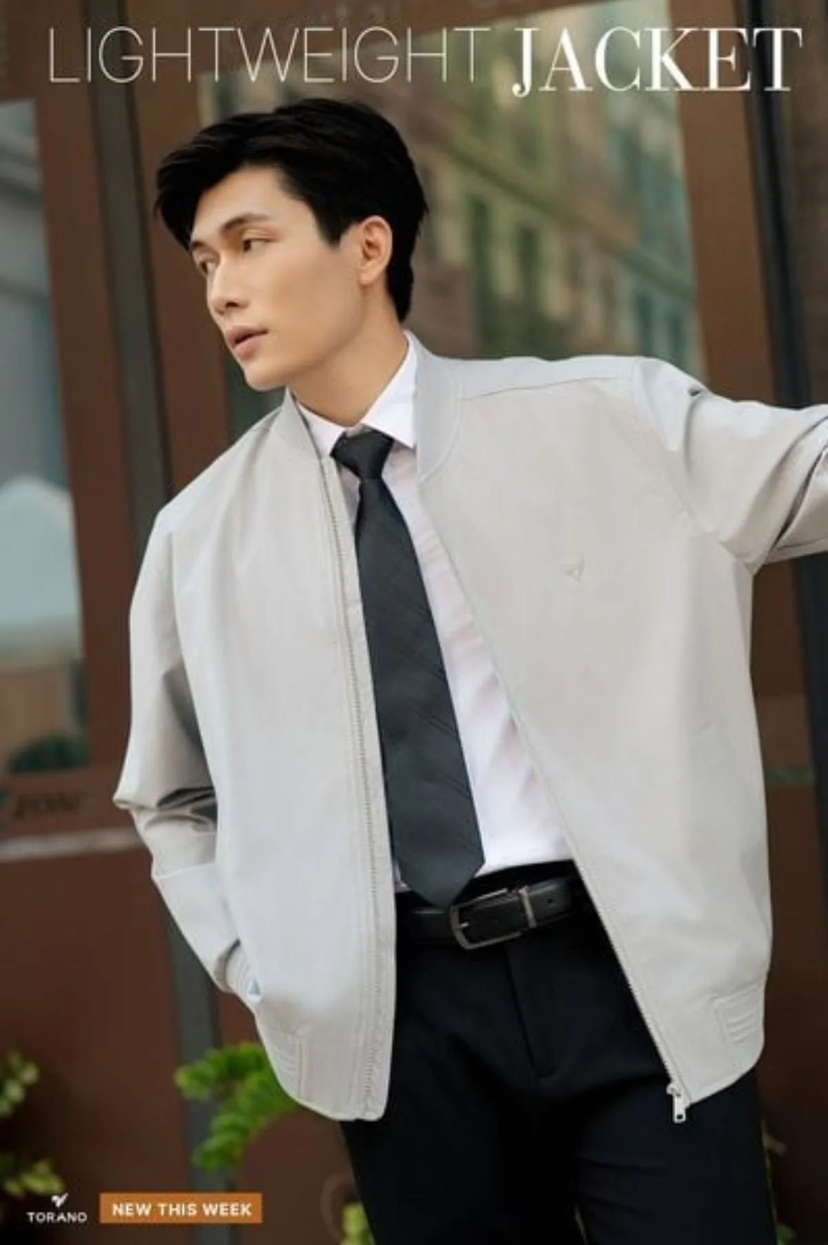 Áo khoác gió nam LIGHTWEIGHT BOMBER TORANO 2 lớp basic vải hiệu ứng phong cách nam tính FWCW005