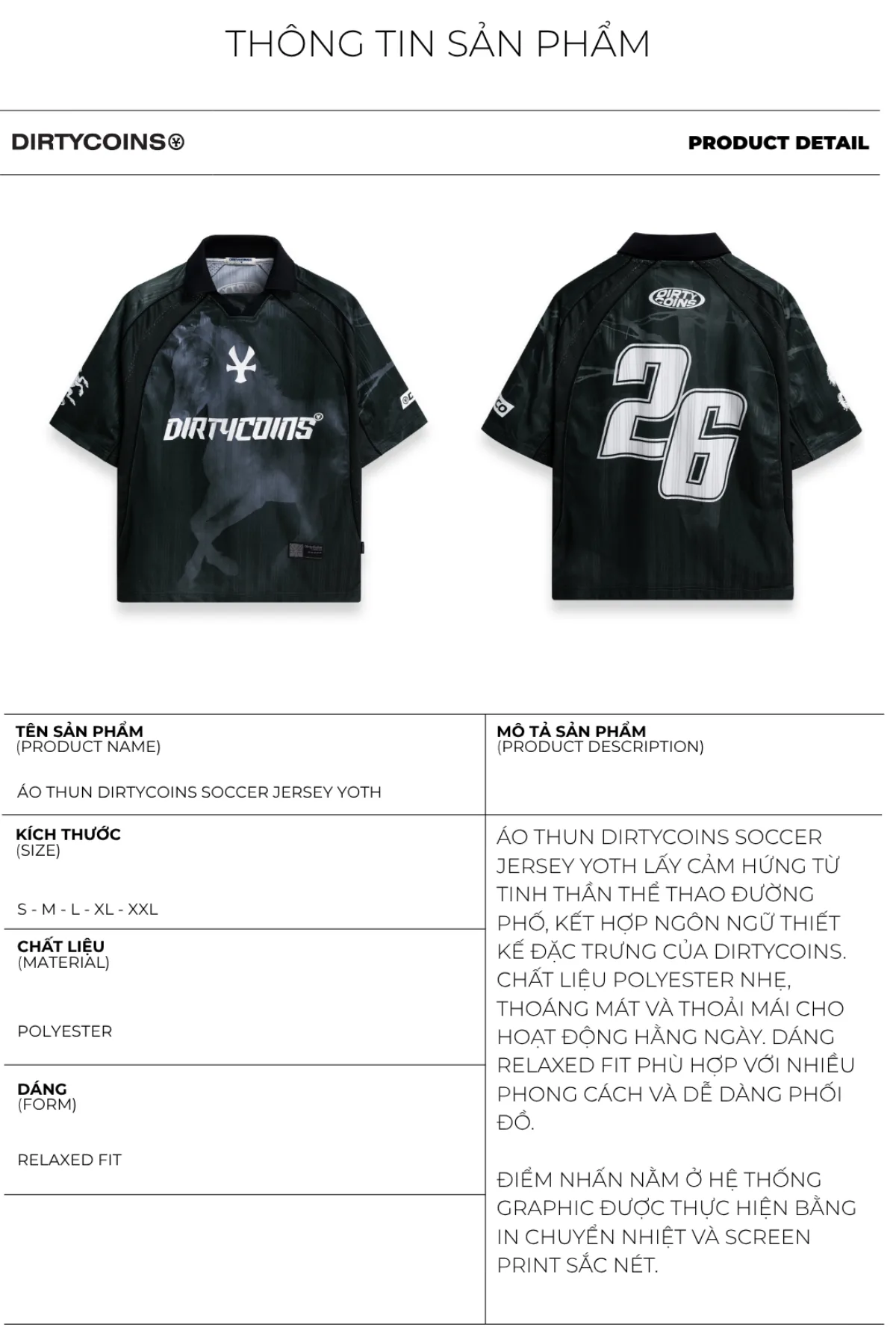 Áo Thun DirtyCoins Soccer Jersey YOTH