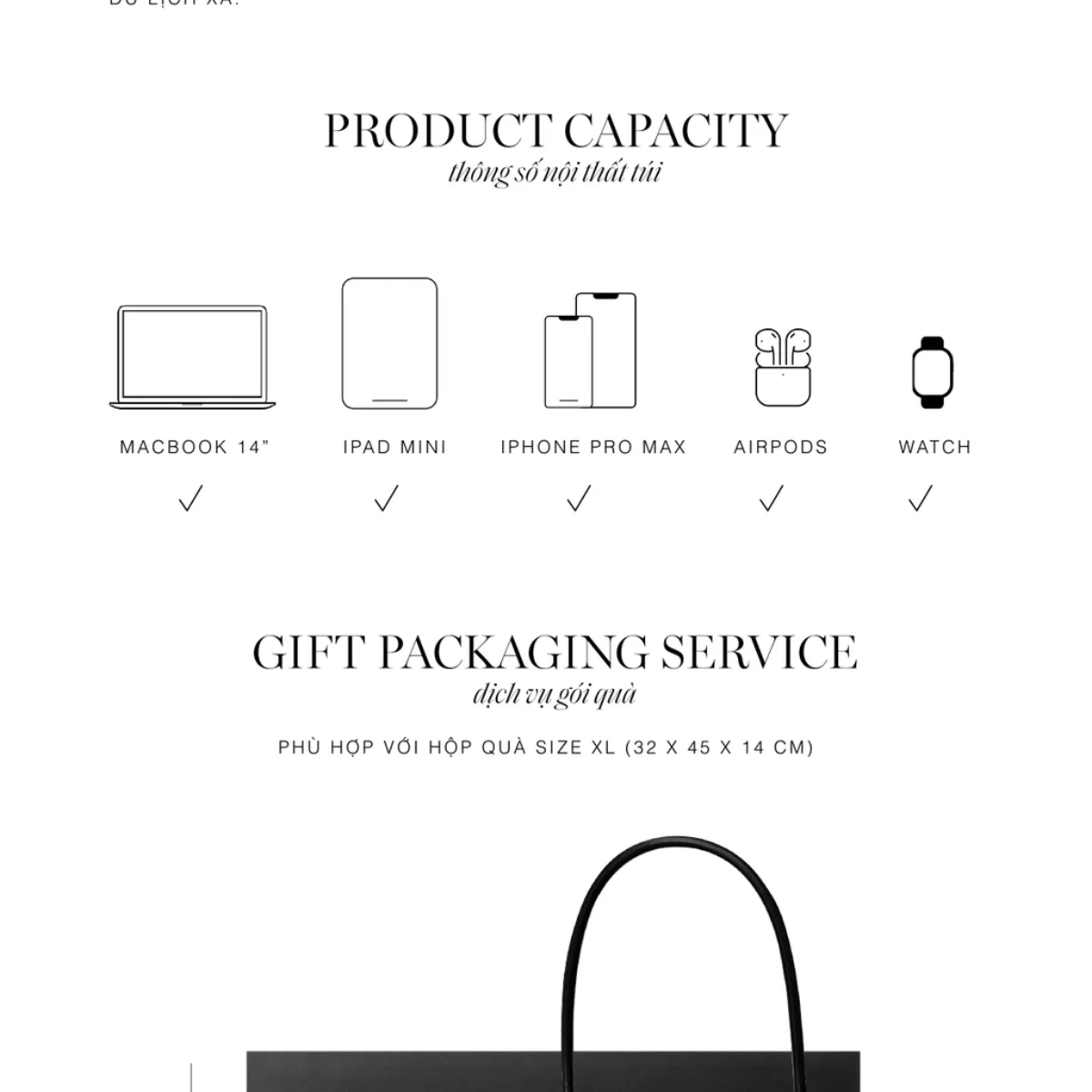 Túi xách Floralpunk City Tote Bag Small - Black