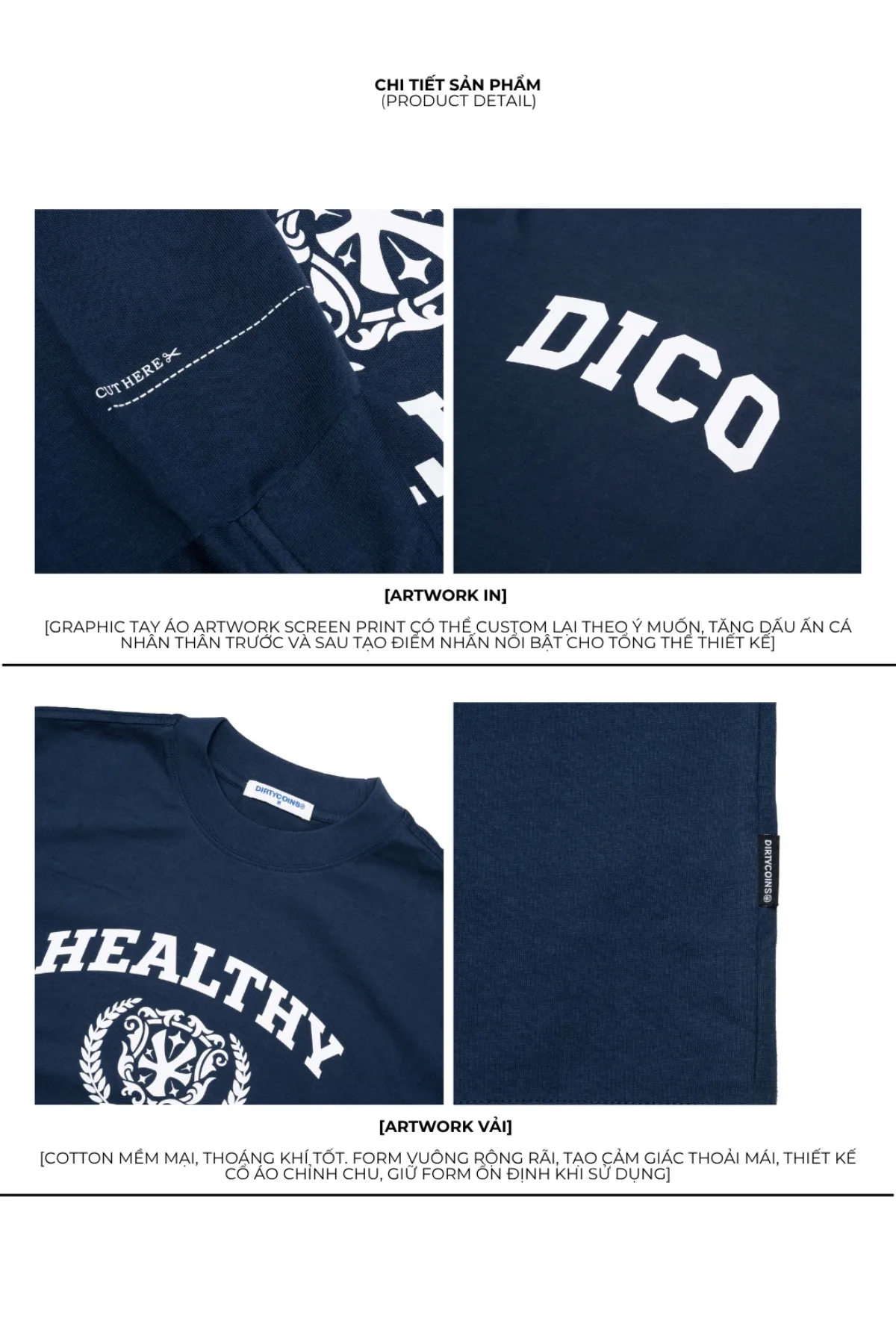 Áo thun DirtyCoins Dico Healthy And Rich