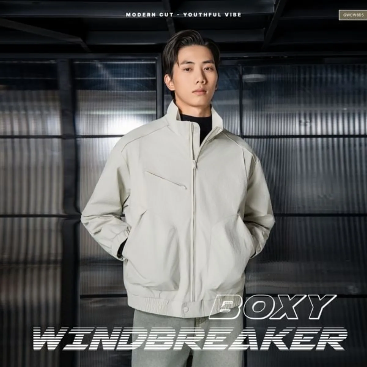[LUXURY ITEM] Áo Khoác Gió Nam 2 lớp BOXY WINDBREAKER TORANO Relaxedfit Cổ Cao Thêu Logo, Phong Cách GWCW805