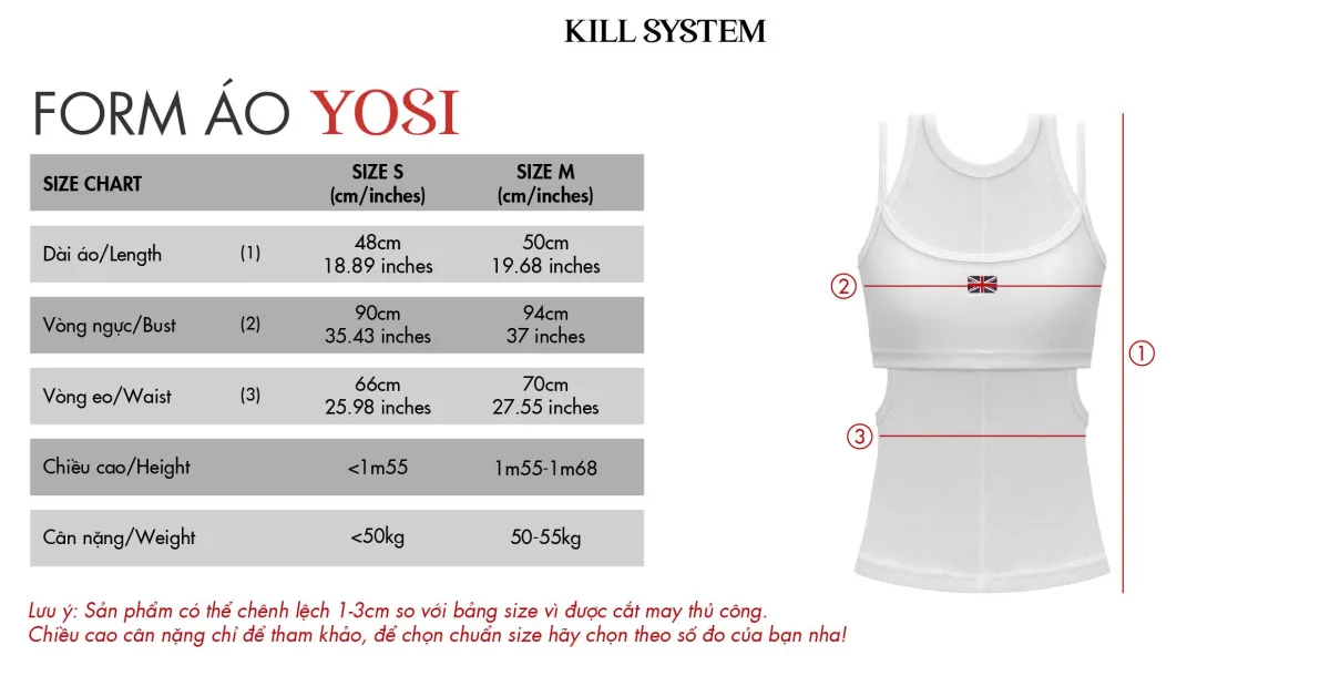 Áo ba lỗ layer hai dây khoét eo cờ Anh sexy tôn dáng YOSI - 𝐊𝐈𝐋𝐋 𝐒𝐘𝐒𝐓𝐄𝐌