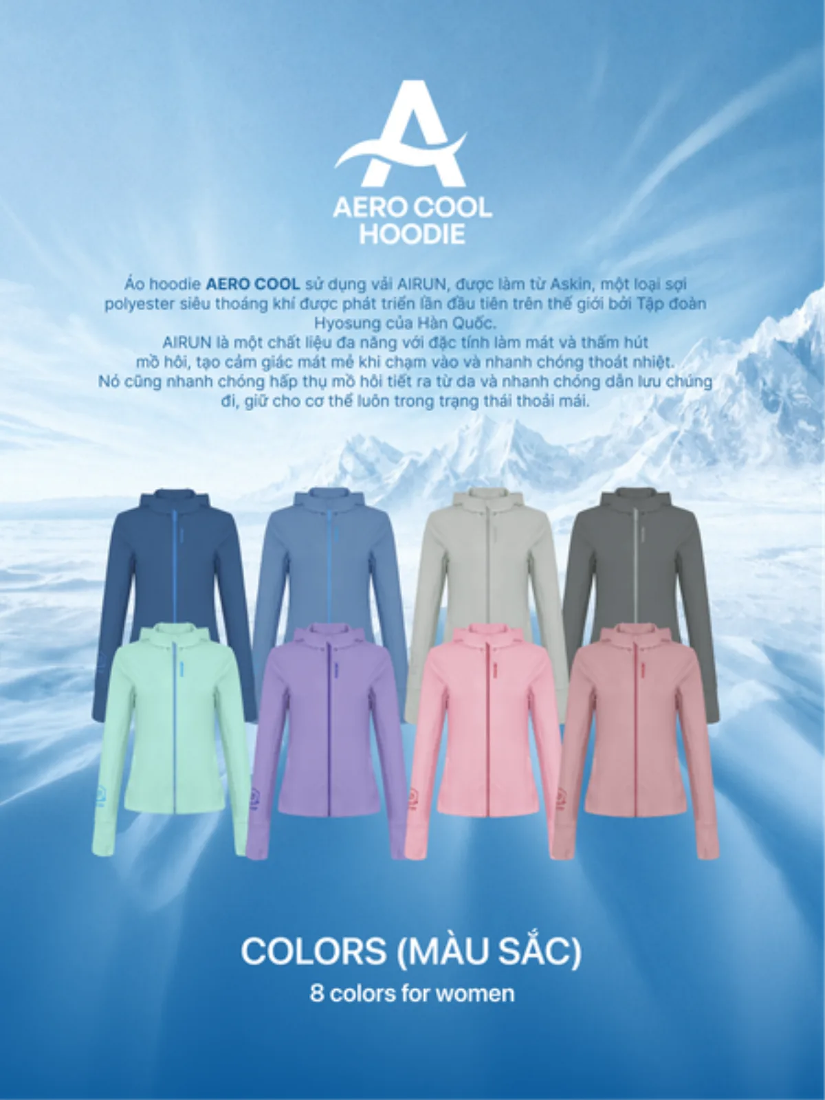 Áo Khoác Nữ Chống Nắng, Chống UV AERO COOL HOODIE Vải Co Giãn LIMEORANGE OO26477101