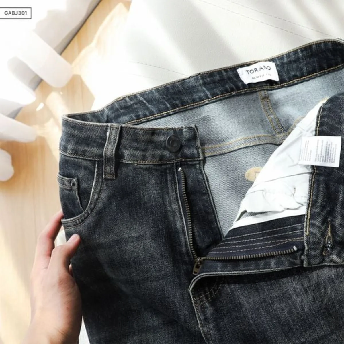 Quần Jeans nam PREMIUM JEANS TORANO dáng basic Slim Co Giãn Tốt, Không Bai Xù, Bền Màu, Phom Trẻ Trung GABJ301