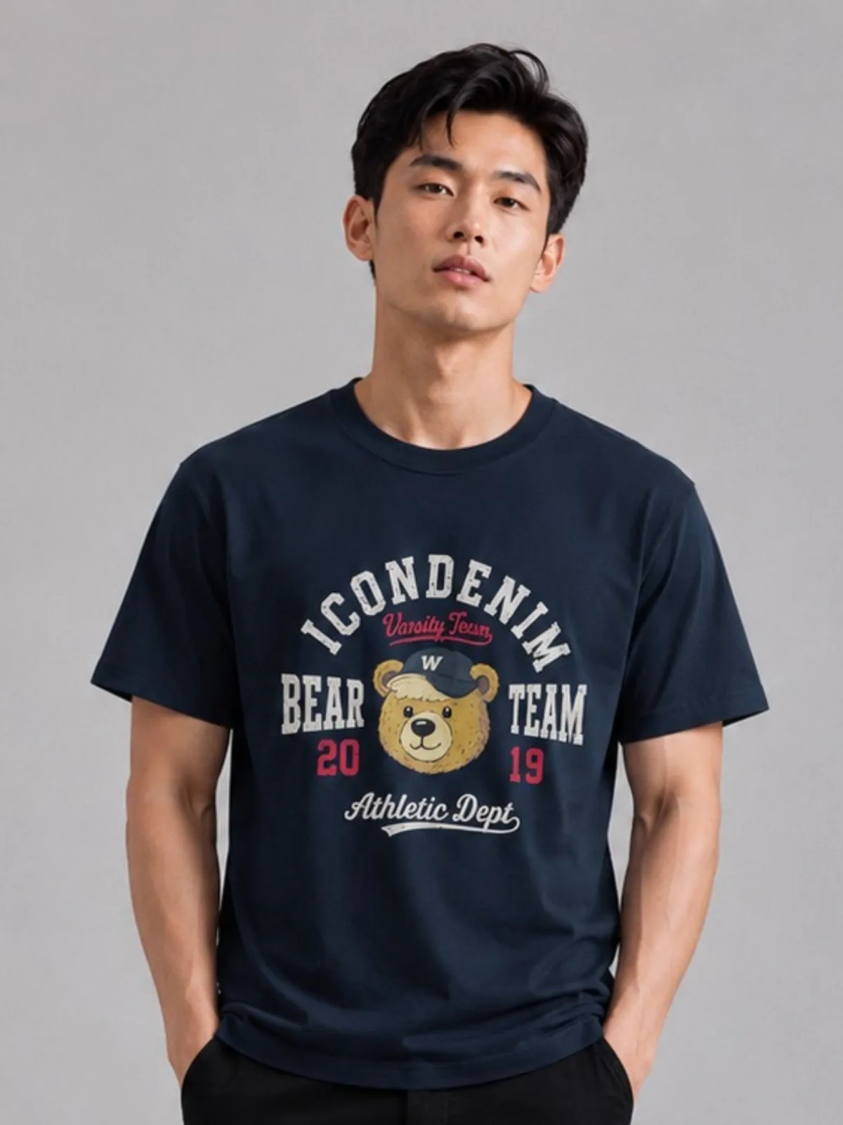 Áo Thun Nam ICONDENIM Bear Team Form Regular ATID0757