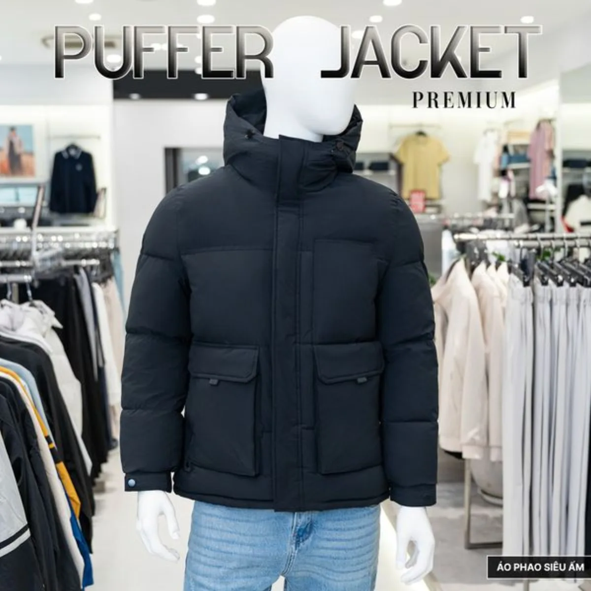 Áo phao GIỮ NHIỆT PUFFER JACKET TORANO  3 lớp chần bông, Khử Khuẩn, Giữ Ấm Cực Tốt, Thiết Kế Trẻ Trung GWCF303