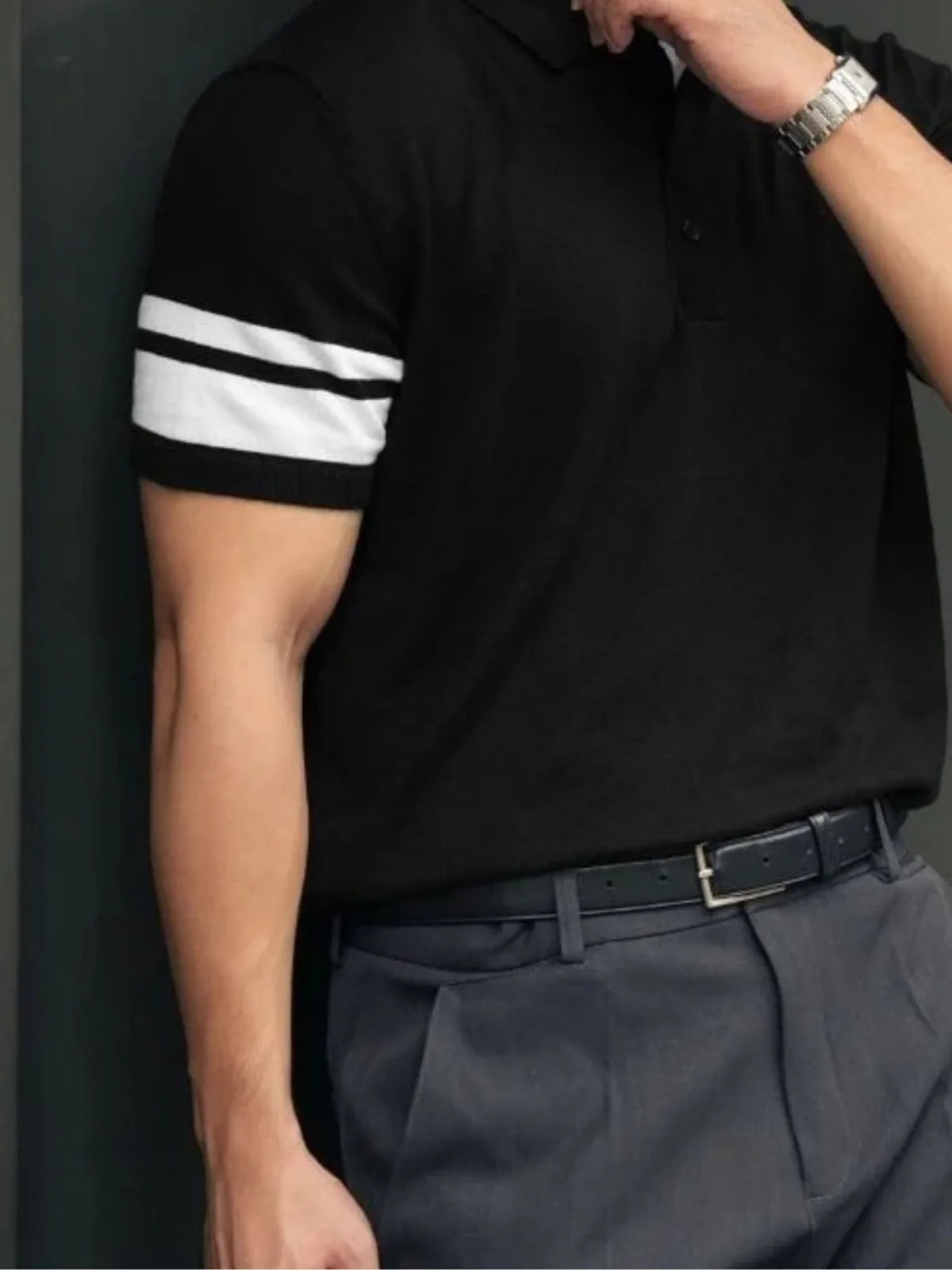 Áo Polo Nam ICONDENIM Len Black Ace Form Regular PLID0284