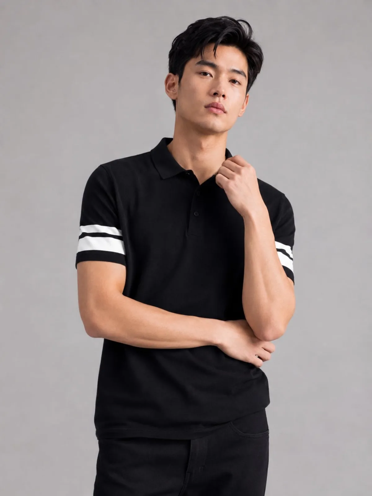 Áo Polo Nam ICONDENIM Len Black Ace Form Regular PLID0284