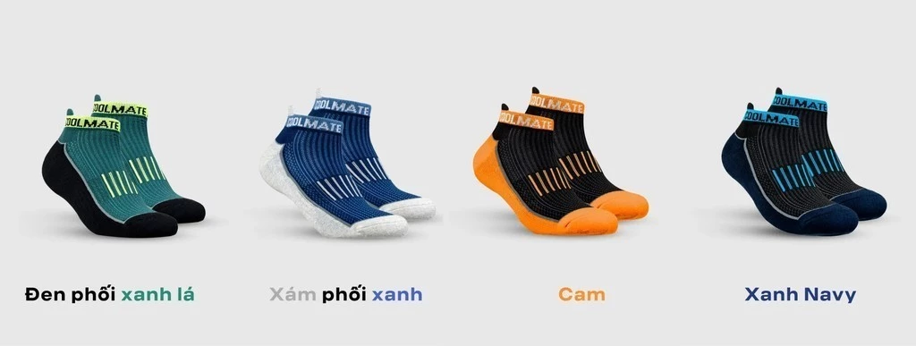 Tất chạy bộ cổ ngắn Running thấm hút mồ hôi tốt Coolmate
