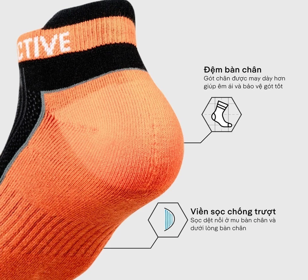 Tất chạy bộ cổ ngắn Running thấm hút mồ hôi tốt Coolmate