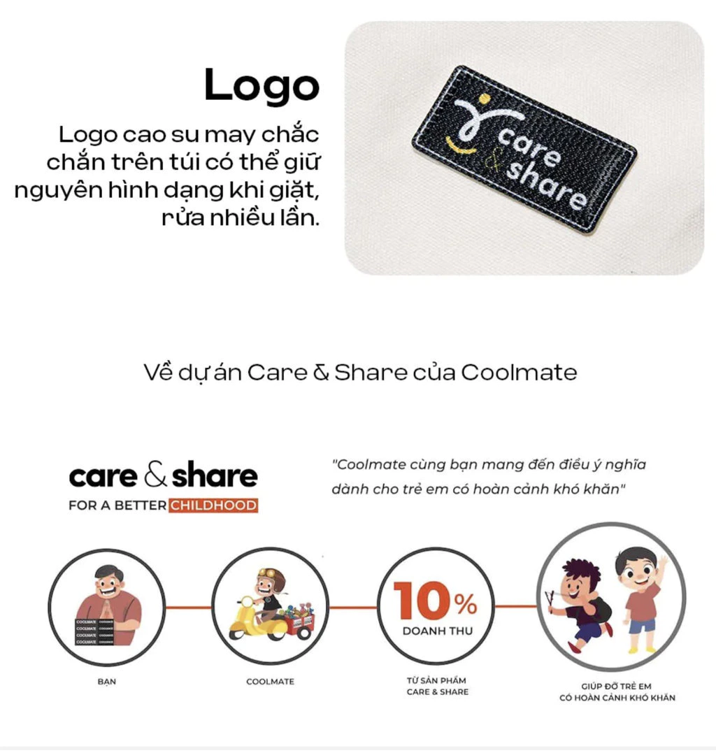 [MUA 2 GIẢM 5%]Túi tote Canvas Care & Share II Coolmate