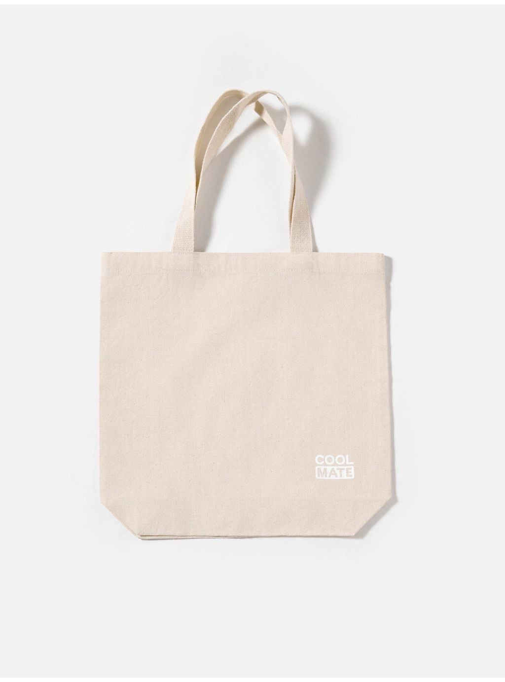 Túi Tote Canvas màu Be in logo Coolmate Unisex Coolmate
