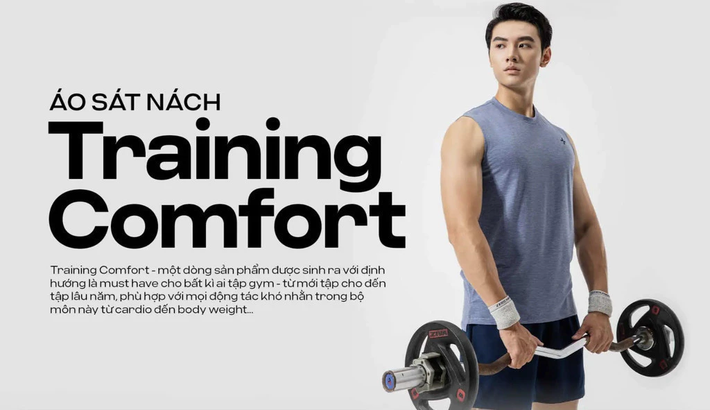 [OUTLET - Không đổi trả]Áo ba lỗ  sát nách Training Comfort thấm hút tốt, co giãn thoải mái Coolmate