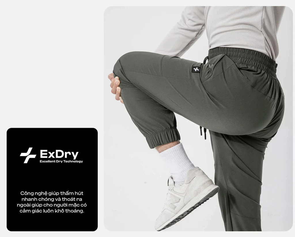 Quần Jogger nam thể thao Hybrid Woven co giãn tốt, thấm hút, Coolmate