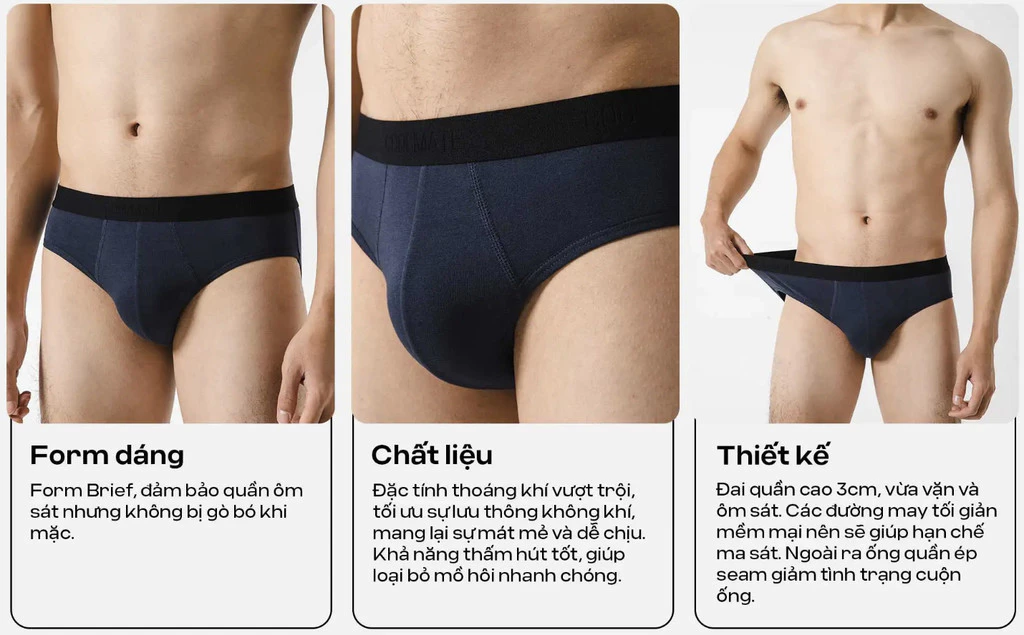 [OUTLET - KHÔNG ĐỔI TRẢ]Pack 5 Brief Cotton Coolmate Basics cạp logo - Coolmate