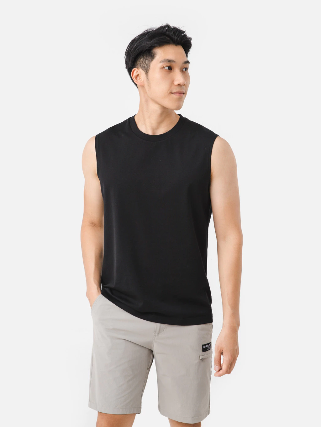 Áo ba lỗ nam sát nách cotton compact logo Coolmate