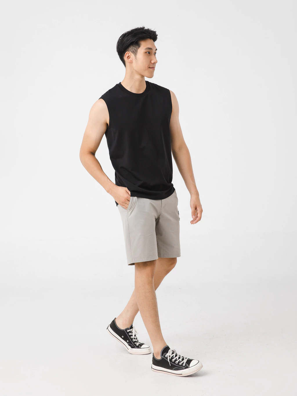Áo ba lỗ nam sát nách cotton compact logo Coolmate