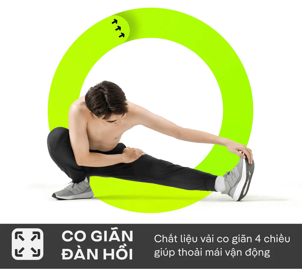 Quần Jogger thể thao Nam Excool co giãn thấm hút tốt, nhanh khô, thoáng khí Coolmate