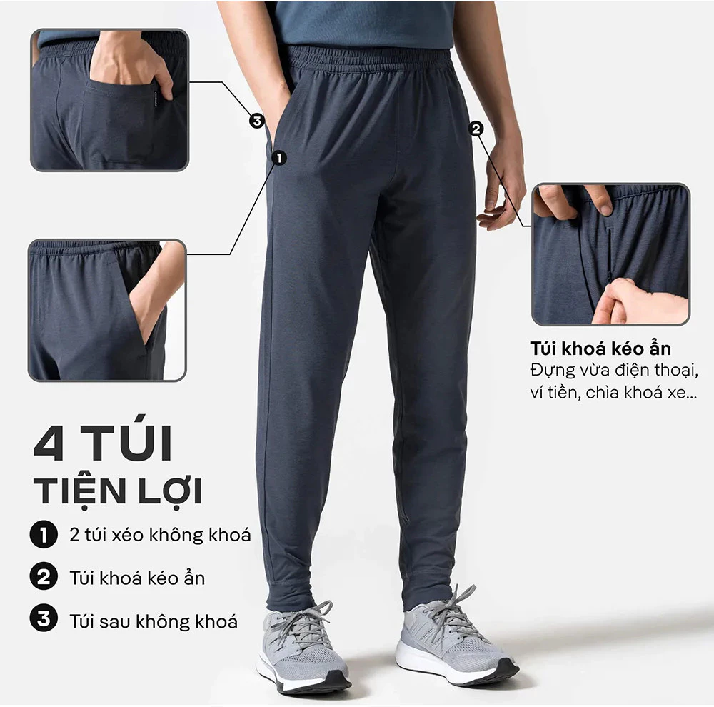 Quần Jogger thể thao Nam Excool co giãn thấm hút tốt, nhanh khô, thoáng khí Coolmate