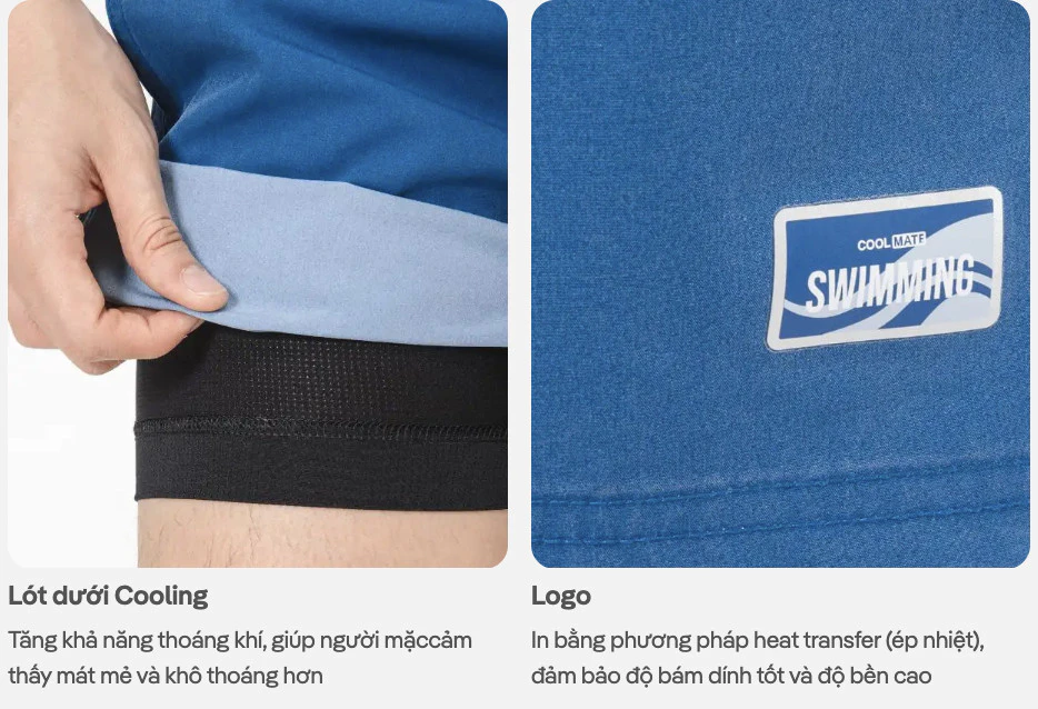 Quần shorts nam Summer Cool mềm mại, thoáng mát, thấm hút, 7inch 2 lớp Coolmate