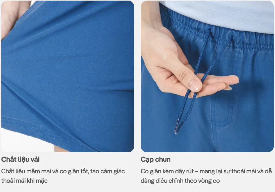 Quần shorts nam Summer Cool mềm mại, thoáng mát, thấm hút, 7inch 2 lớp Coolmate