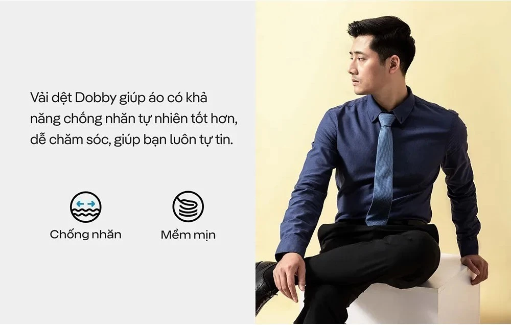 [TẶNG TẤT COTTON]Áo Sơ Mi Nam Dài Tay Premium Dobby mềm mại chống nhăn, Áo đi làm đi chơi dạo phố Coolmate