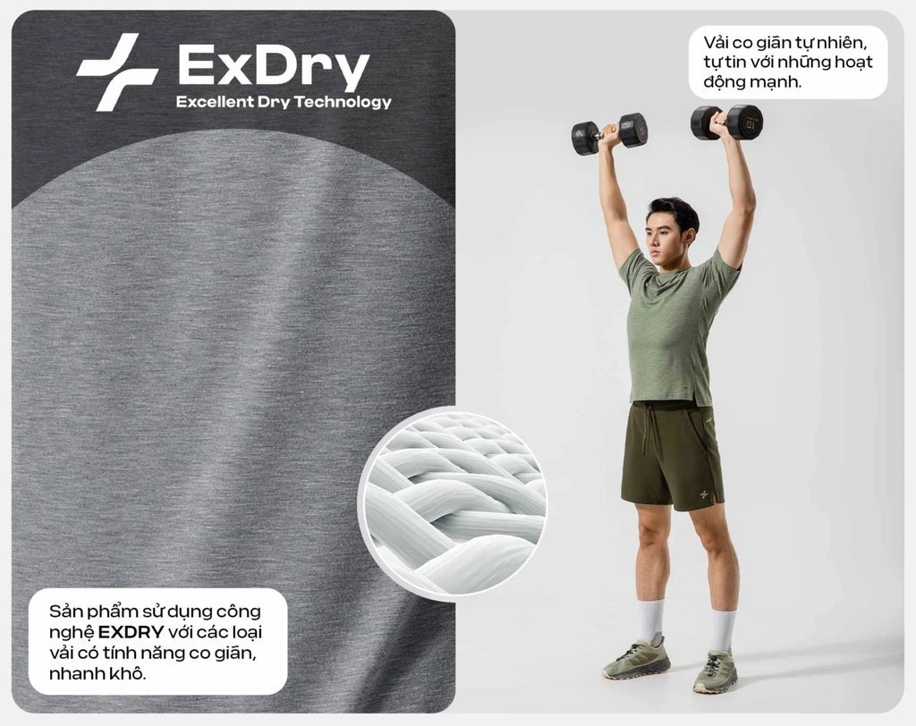 Áo thun nam thể thao tập Gym, Pickleball Training Comfort ExDry thoáng khí, thấm hút tốt Coolmate