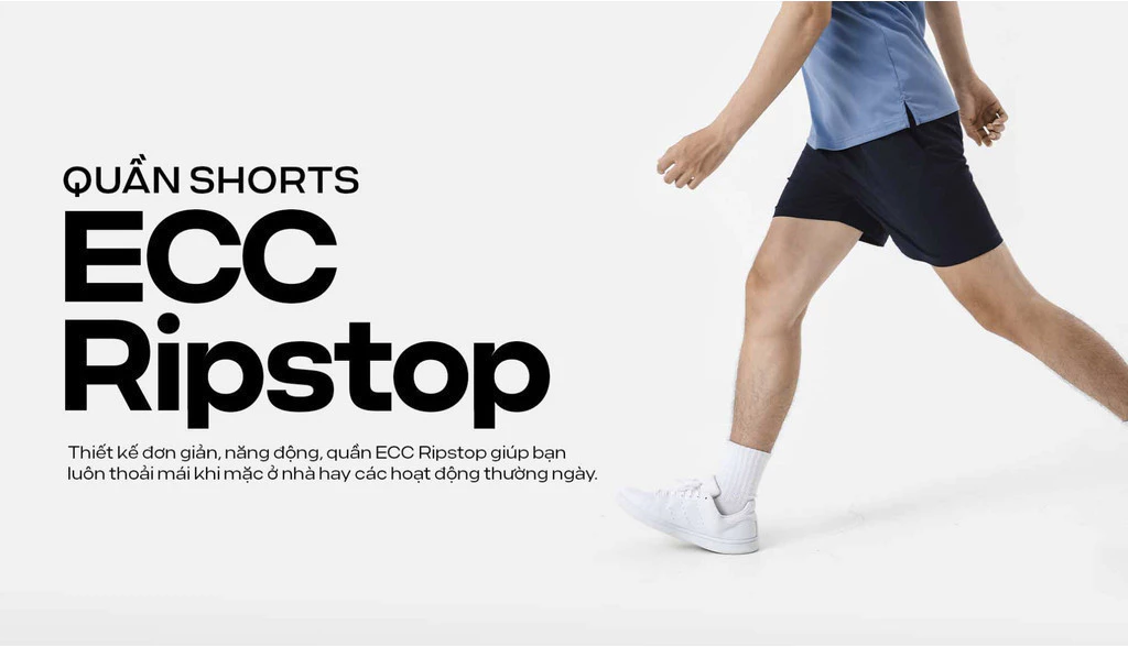 Quần shorts ECC Ripstop trượt nước chống bám bụi Coolmate