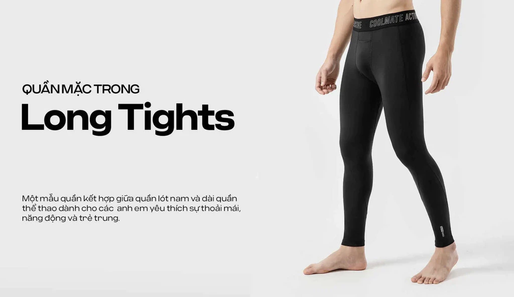 Quần giữ nhiệt thể thao nam Long Tights Mặc Trong co giãn, nhanh khô, thoáng khí Coolmate