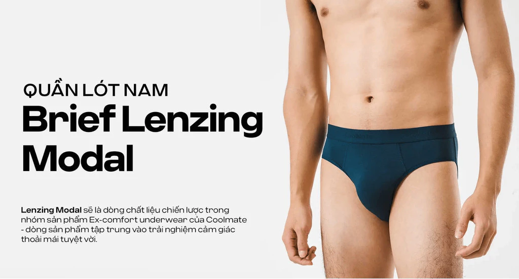 [MUA 3 TẶNG 1 QUẦN LÓT BẤT KÌ]Combo 3 Quần lót nam Brief Lenzing Modal vải êm mềm mịn thoáng khí thấm hút Coolmate