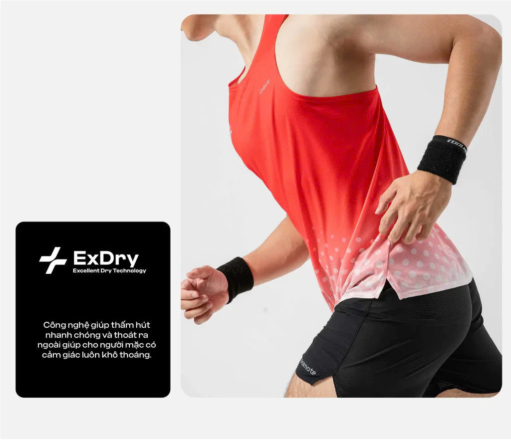 Áo ba lỗ, Singlet Nam thể thao Chạy Bộ Thoáng Khí Graphic Dot siêu nhẹ, thoáng khí, thấm hút Coolmate