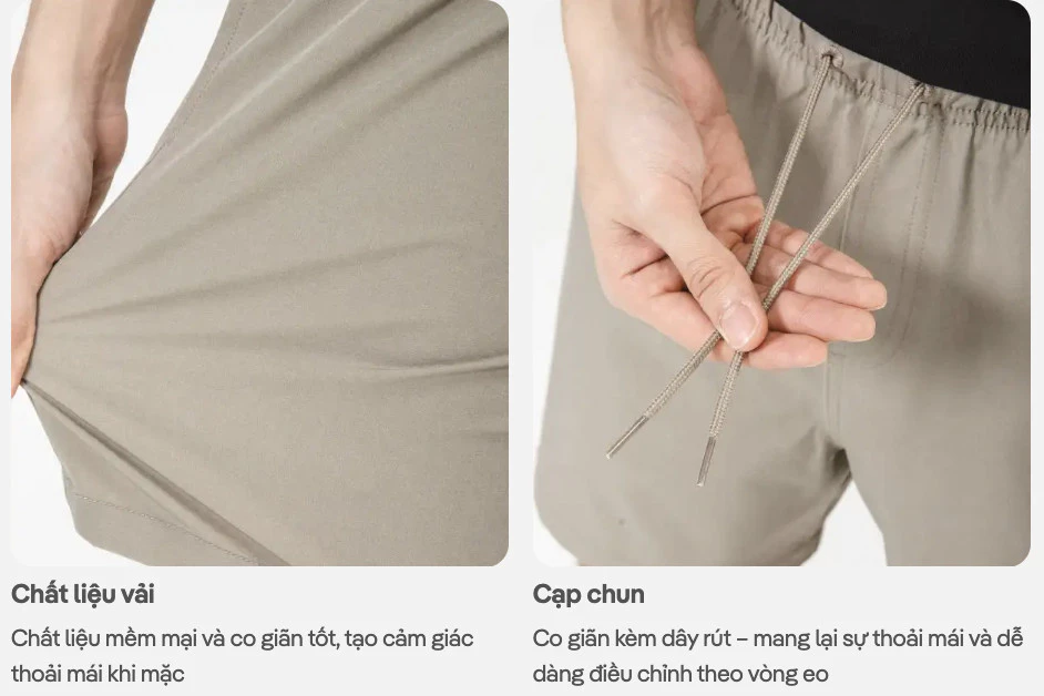 Quần short nam Travel shorts 7inch mềm mại, thoáng khí, quần đùi dạo phố, du lịch Coolmate