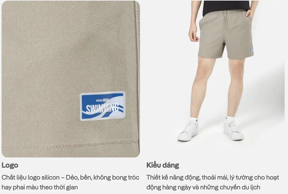 Quần short nam Travel shorts 7inch mềm mại, thoáng khí, quần đùi dạo phố, du lịch Coolmate