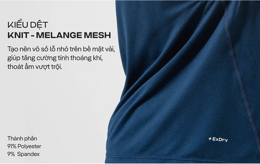 Áo ba lỗ nam Drop Arm Gym thể thao vải Mesh Peach co giãn thấm hút Coolmate