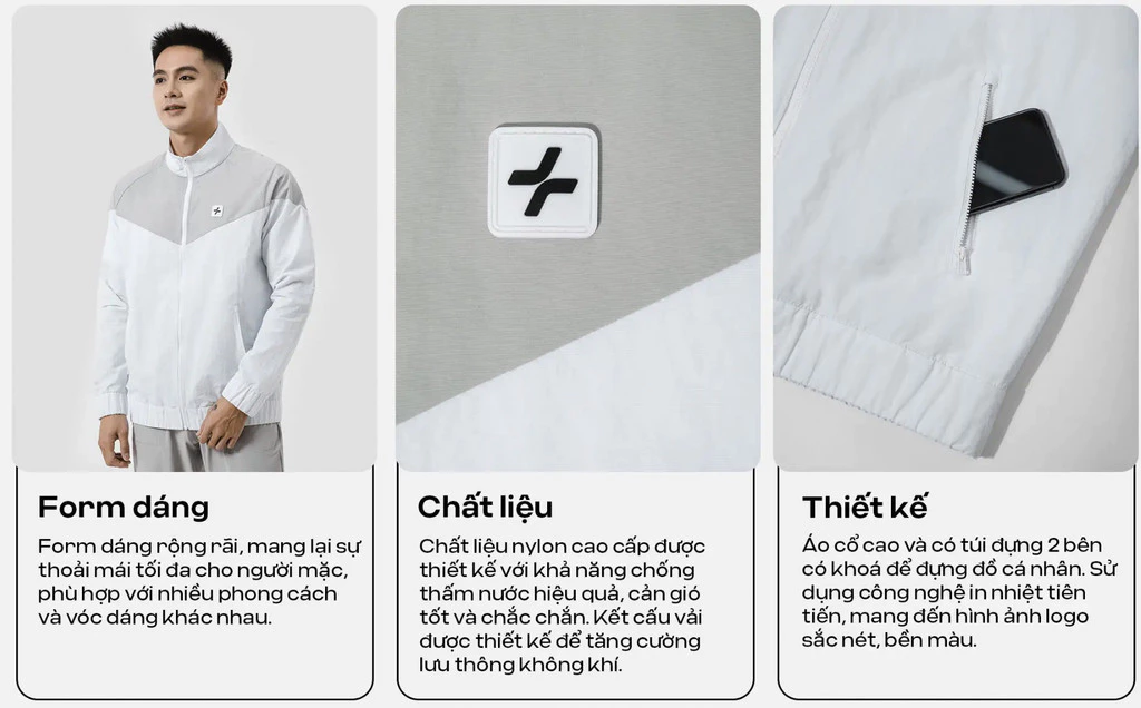 [MUA 2 GIẢM 5%]Áo khoác WindBreaker Nylon Taslan cản gió, trượt nước Coolmate