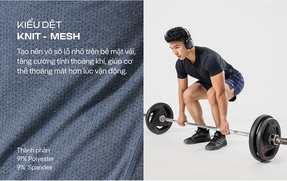 Áo Thun thể thao đa năng Training I dệt Knit mesh siêu thoáng khí co giãn tốt, thấm hút tốt Coolmate