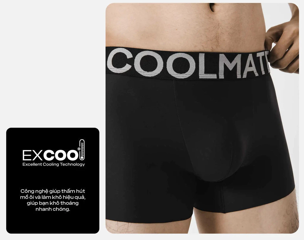 Combo 2 quần Lót Nam Trunk Excool Clean Cut II Coolmate thoáng mát, thấm hút