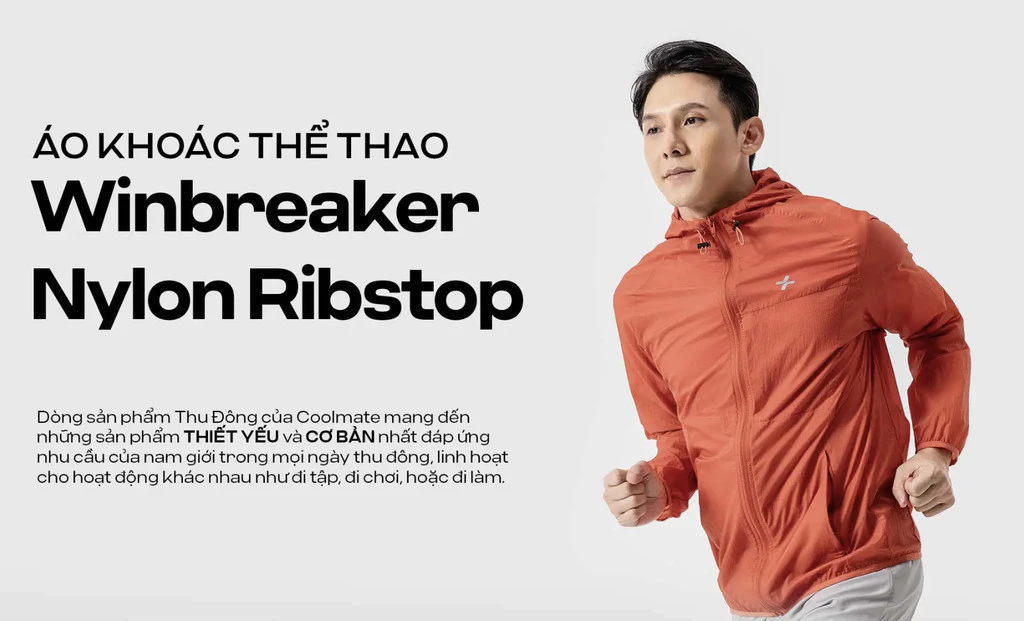 Áo khoác thể thao Trail Windbreaker Nylon Ripstop siêu nhẹ, trượt nước, áo khoác đa năng leo núi trekking Coolmate